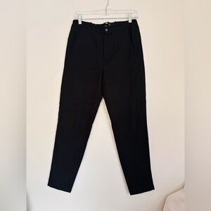 Filippa K Black Tapered Leg Dress Pants Polyester Viscose Blend Button Zip Women